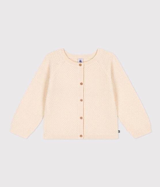 Girls' Cotton Cardigan AVALANCHE Ecru