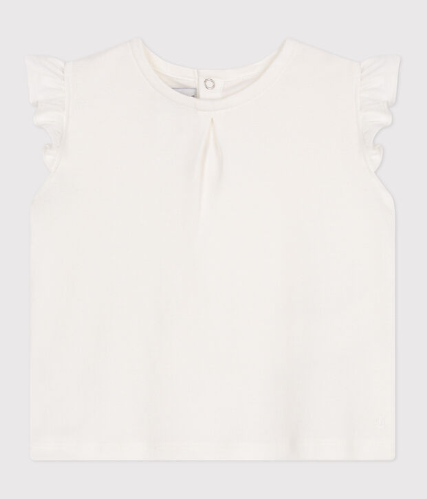 Babies' sleeveless cotton blouse white