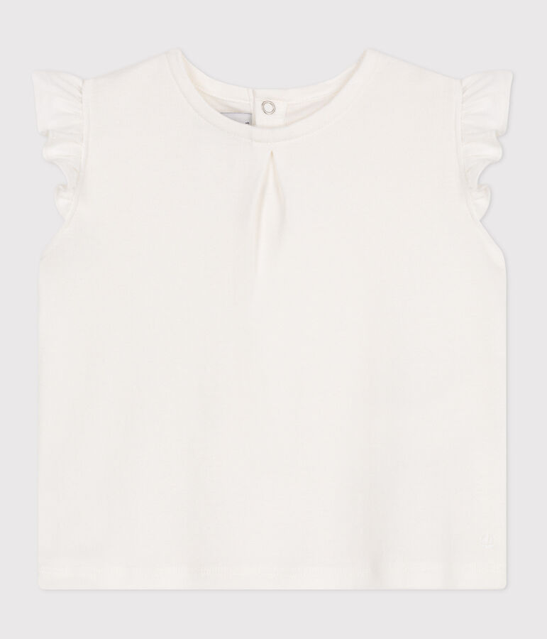 Babies' sleeveless cotton blouse white