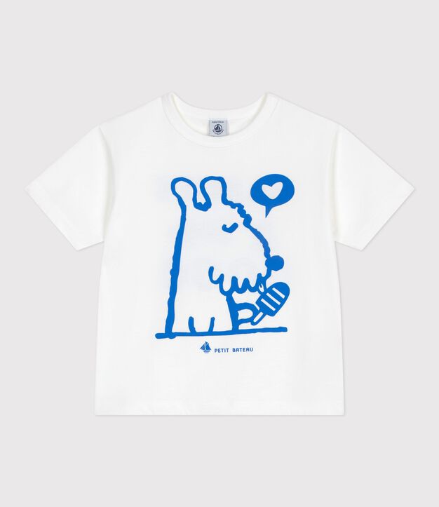 Children's short-sleeved cotton T-shirt white