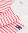 Children's stripy cotton Breton top MARSHMALLOW pink/FLAMAND