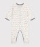 Babies' velour pyjamas MARSHMALLOW white/MULTICO white