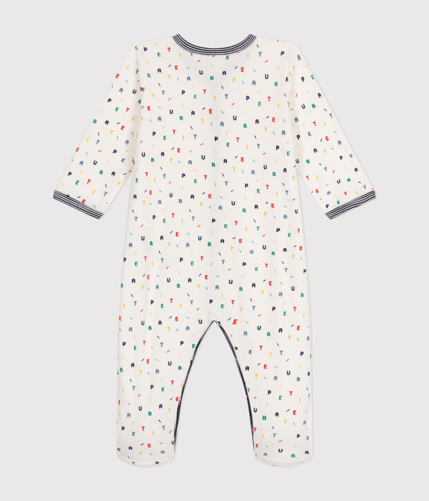 Babies' velour pyjamas white/multicolor