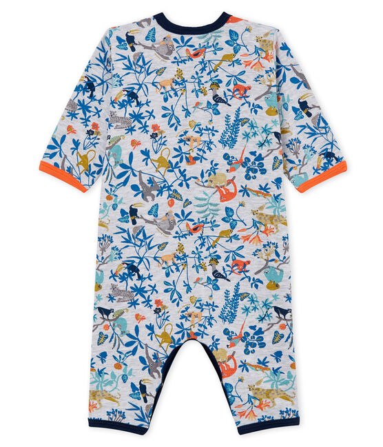 Baby boys' sleepsuit POUSSIERE grey/MULTICO white