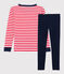 Boys' Red Striped Organic Cotton Snugfit Pyjamas PEPS red/MULTICO white