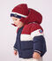 Babies' light plain colourblock puffer jacket SMOKING blue/MULTICO white