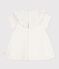 Babies' dress in broderie anglaise with short sleeves and a hearts motif MARSHMALLOW white