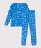 Children's long-sleeved van print cotton pyjamas BRASIER blue/MARSHMALLOW grey