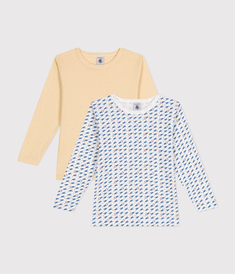 Children's long-sleeved rocket T-shirts - 2-pack multicolor