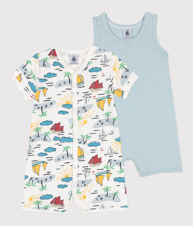 Babies' Explorer Themed Cotton Playsuits - 2-Pack multicolor