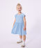 Children's sleeveless stripy cotton dress blue/white