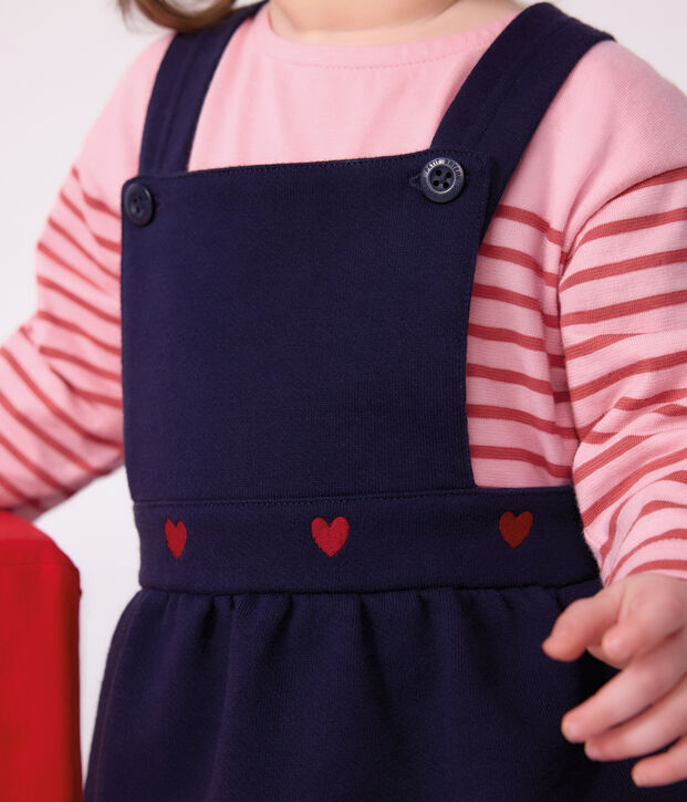 Babies' sleeveless cotton dress embroidered with hearts SOIR