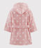 Girls' Heart Pattern Terry Bathrobe CHARME pink/MARSHMALLOW white
