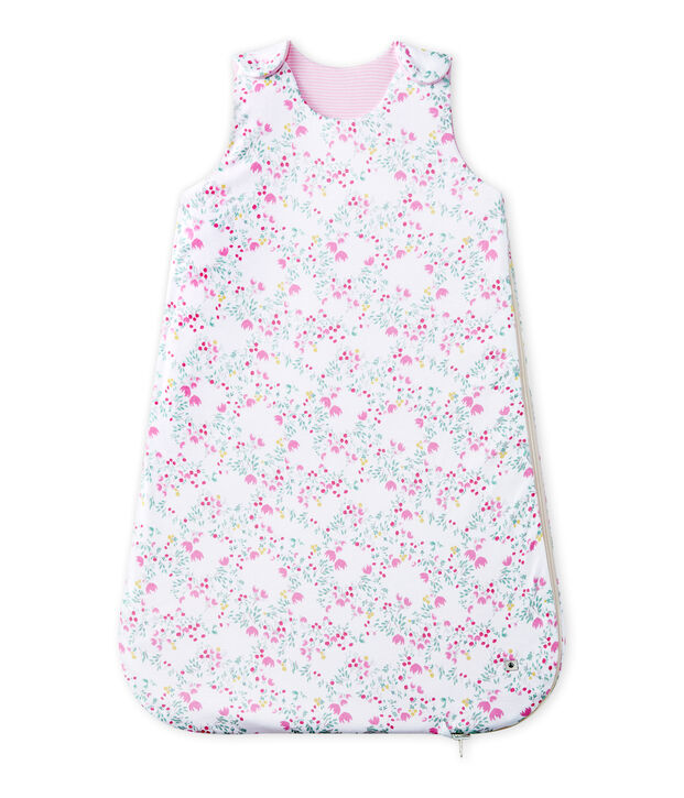 Baby girl's reversible sleeping bag white/multicolor