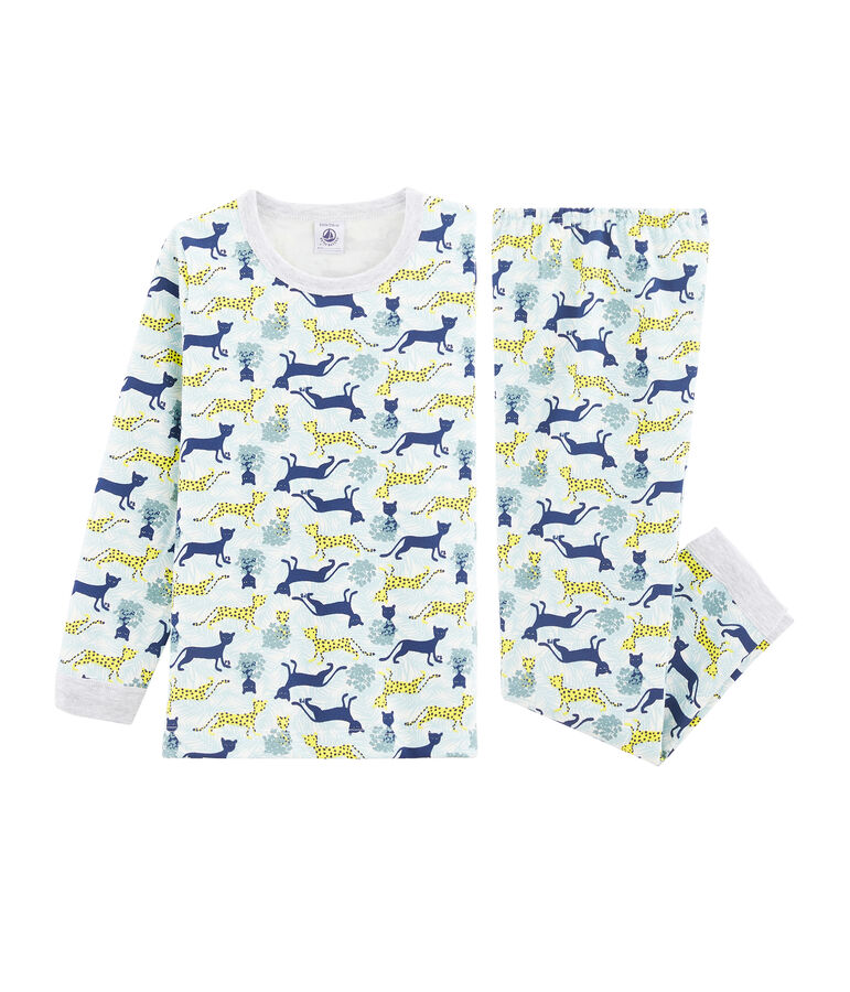 Boys' Fleece Pyjamas white/multicolor