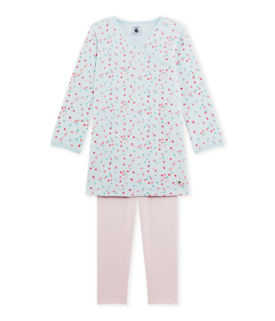 Girl's terry velour nightshirt VIENNE pink/BOCAL blue/MULTICO