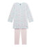 Girl's terry velour nightshirt VIENNE pink/BOCAL blue/MULTICO