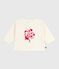Babies' long-sleeved T-shirt with a cat design MILK Ecru