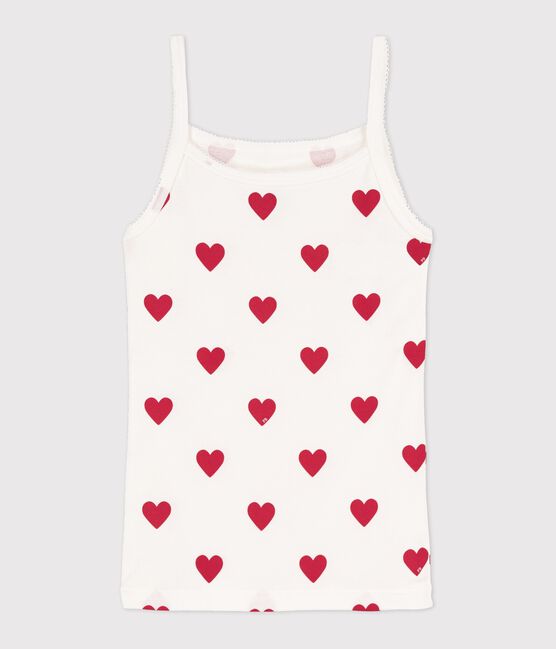 Women's Iconic Organic Cotton Strappy Top MARSHMALLOW white/TERKUIT red
