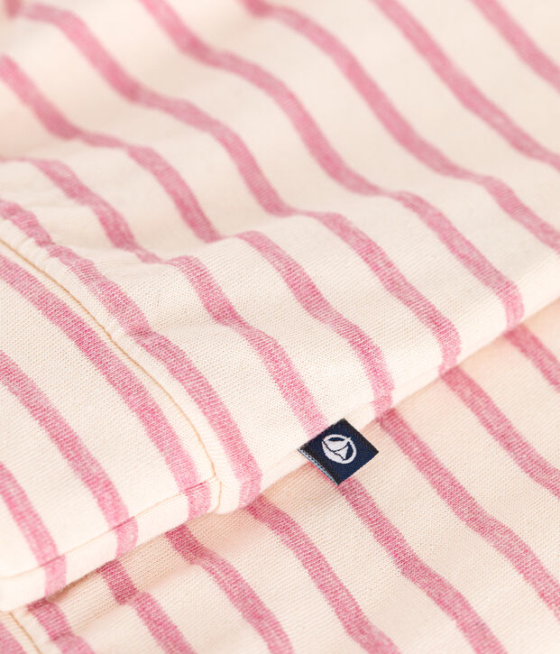 Girls' tube knit sweatshirt Ecru/pink