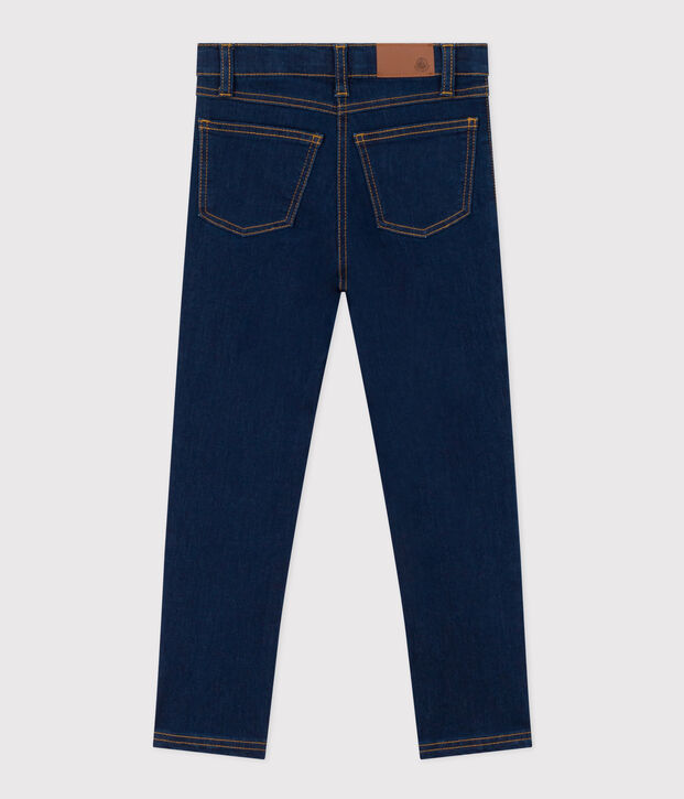 Girls' slim fit denim trousers blue