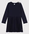 Girls' Long-Sleeved Cotton Knit Dress SMOKING