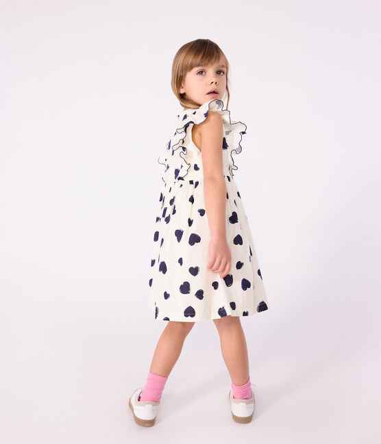 Children's sleeveless cotton dress MILK blue/SOIR