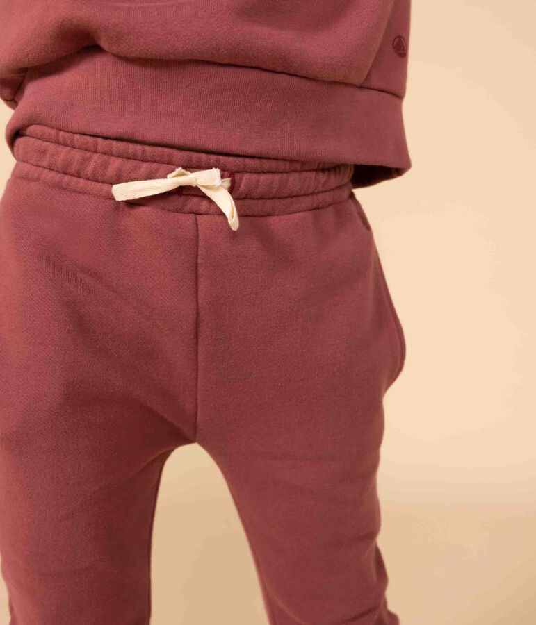 Girls' fleece jogging bottoms brown