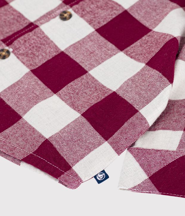 Babies' checked flannel shirt brown/beige