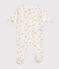 Babies' fleece pyjamas MARSHMALLOW white/MULTICO white