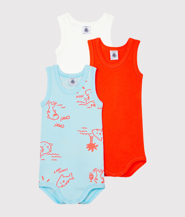 Baby Boys' Sleeveless Bodysuit - 3-Piece Set multicolor