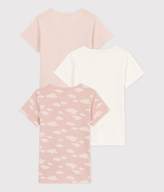 Girls' Short-Sleeved Cloud Patterned Cotton T-Shirt - 2-Pack variante 1