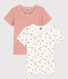 Girls' Short-sleeved Floral Cotton T-Shirt - 2-Pack