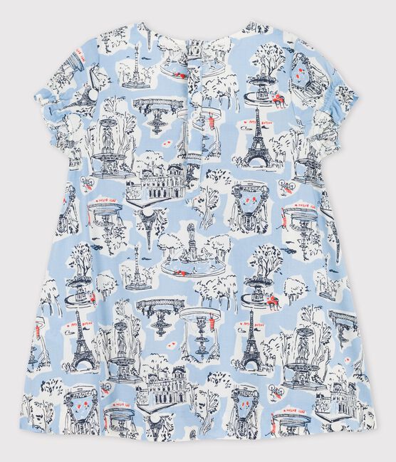 Babies' Poplin Paris Print Dress MARSHMALLOW white/MULTICO white