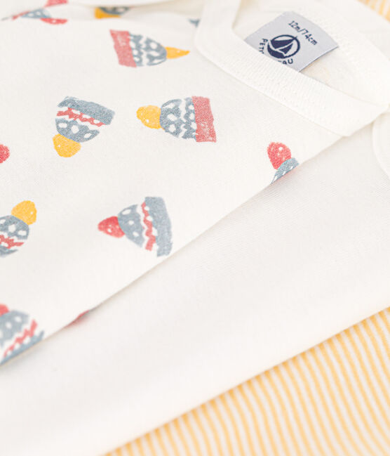 Babies' Long-Sleeved Cotton Bonnet Bodysuits - 3-Pack variante 1