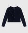 Women's plain cotton cardigan SMOKING blue
