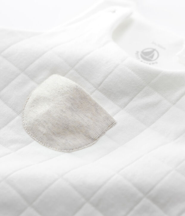 Babies' Quilted Organic Cotton Quilted Dungarees white