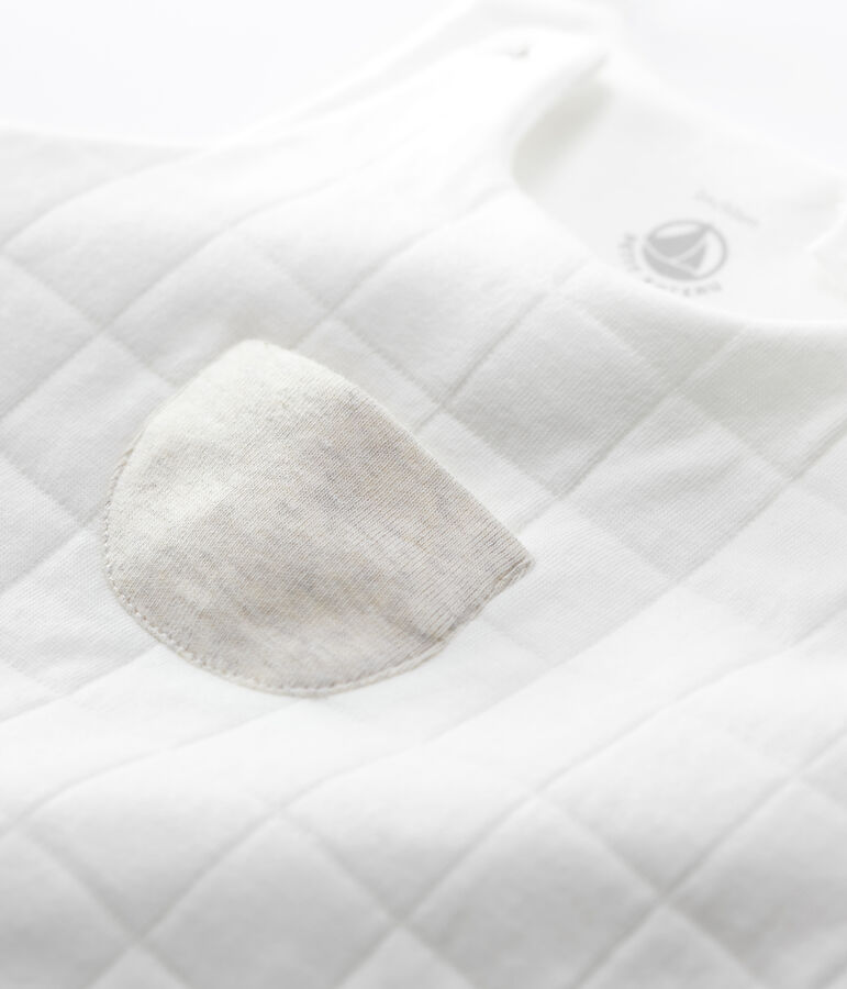 Babies' Quilted Organic Cotton Quilted Dungarees white