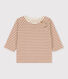 Stripy Cotton Tube Knit T-Shirt