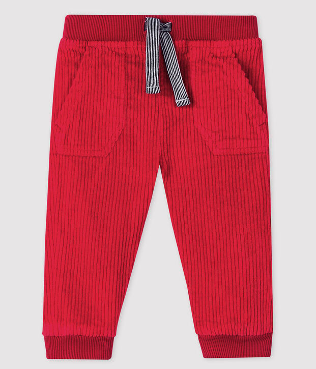 Baby boy's velour trousers red