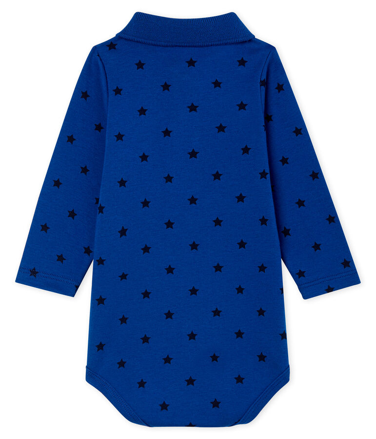Baby Boys' Long-Sleeved Polo Shirt with Collar blue/blue