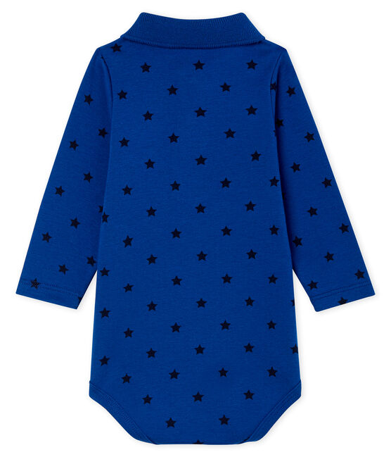 Baby Boys' Long-Sleeved Polo Shirt with Collar LIMOGES blue/SMOKING blue
