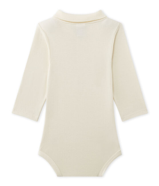 Baby boy's bodysuit with collar COQUILLE beige