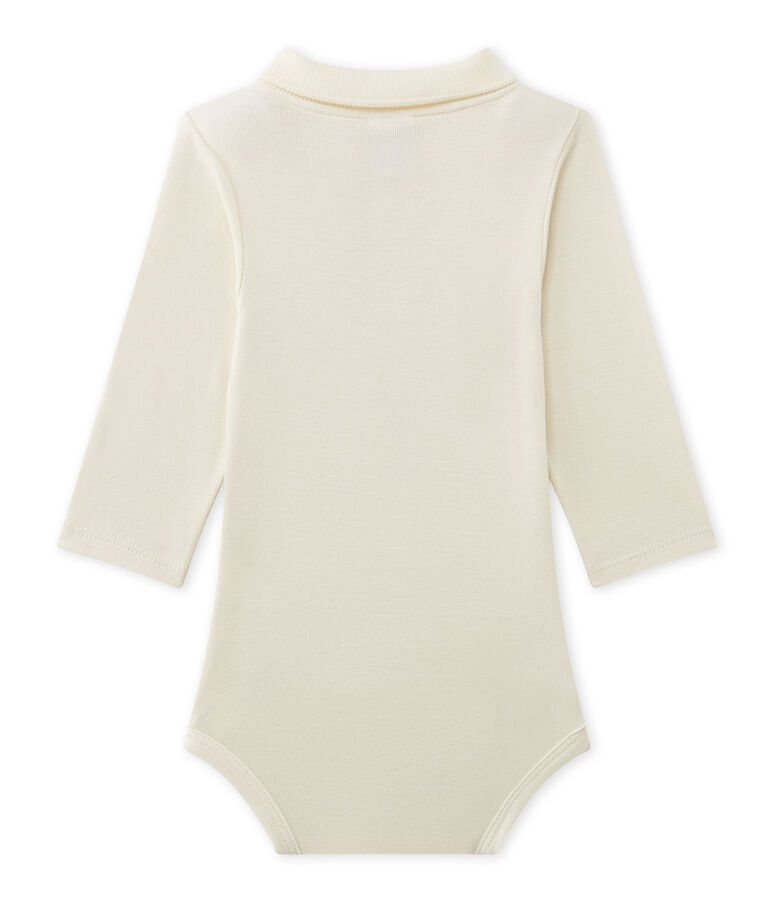 Baby boy's bodysuit with collar white