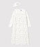 Girls' Princess Velour Nightdress MARSHMALLOW white/ARGENT grey