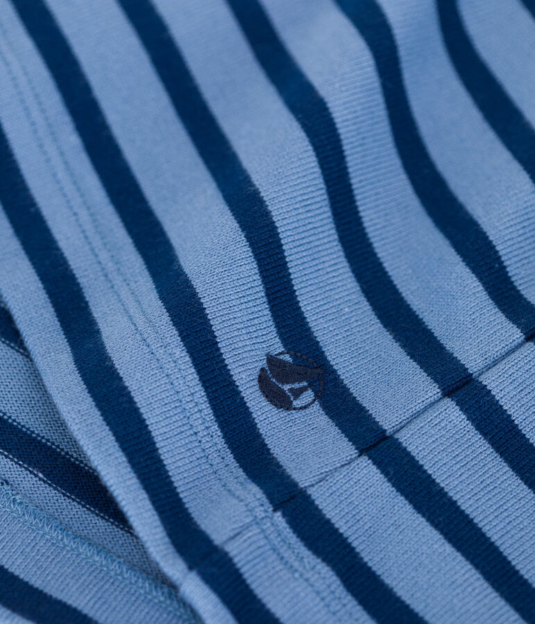 Women's Buttoned Cotton Breton Top BEACH blue/MEDIEVAL