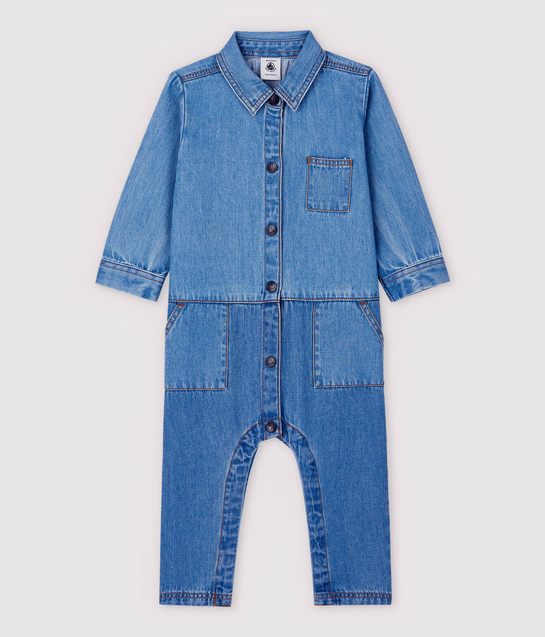 Baby Boys' Long Light Denim Bodysuit blue