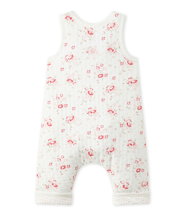 Baby's quilted tube knit overalls white/multicolor