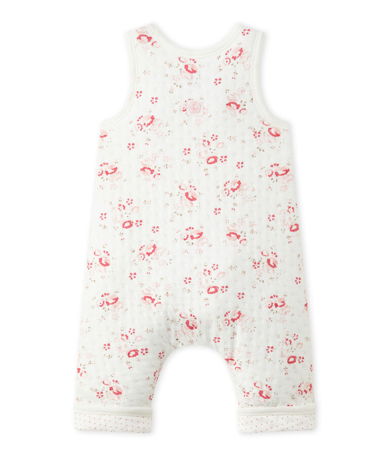 Baby's quilted tube knit overalls white/multicolor