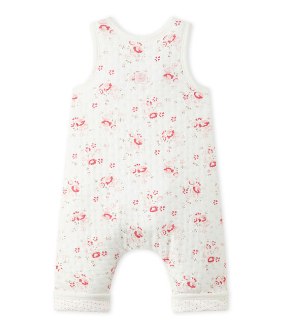 Baby's quilted tube knit overalls LAIT white/MULTICO white